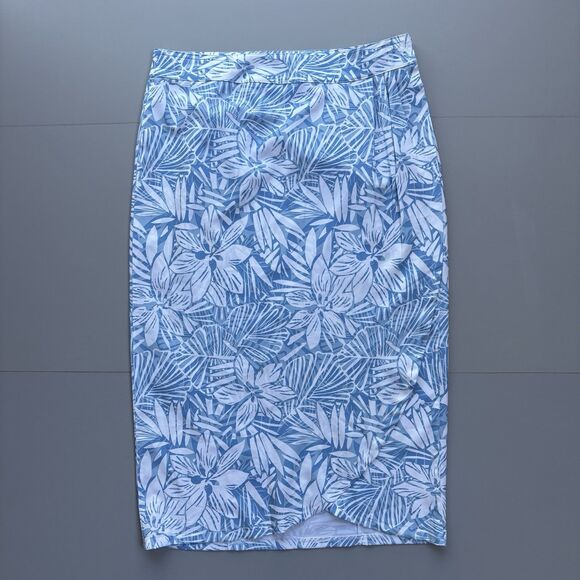 RipSkirt Hawaii Wrap Skirt Women Medium Modern Tropics Dusty Blue Cover Up Midi - Picture 1 of 8